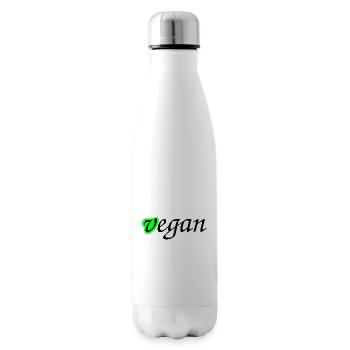Le végétalien commence vert - Bouteille isotherme - blanc - Droite