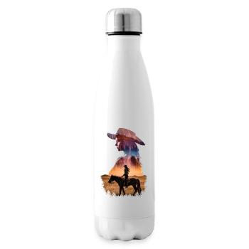 Silhouette de cavalier - Bouteille isotherme - blanc - Droite