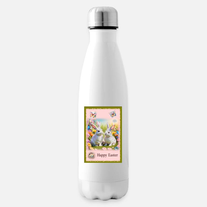 Oster Gruß Happy Easter - Isolierflasche - Weiß