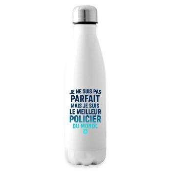 Meilleur policier du monde idée cadeau - Bouteille isotherme - blanc - Droite