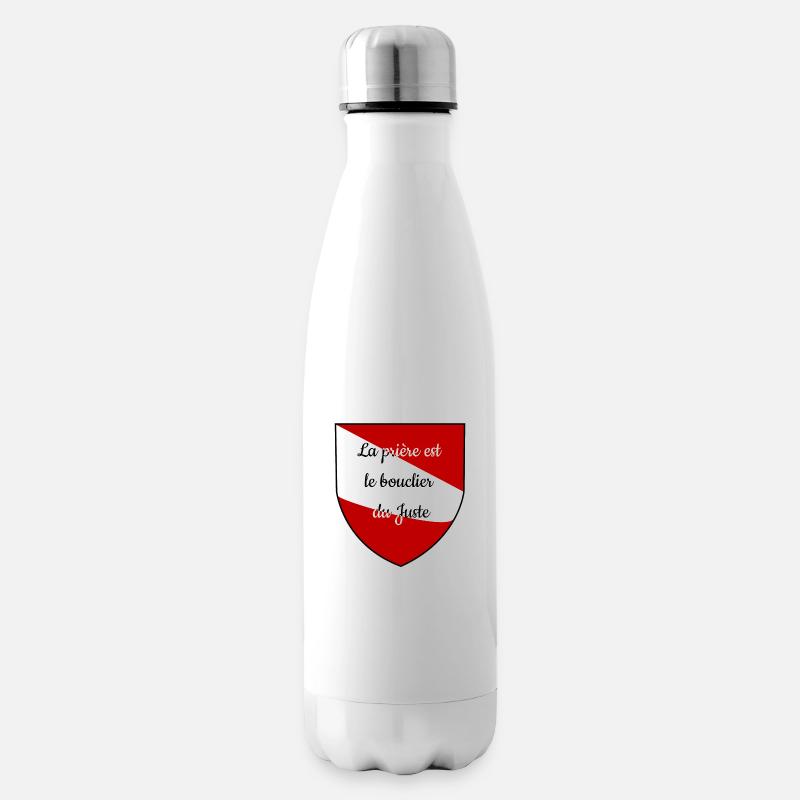 La prière est le bouclier du juste. - Bouteille isotherme - blanc