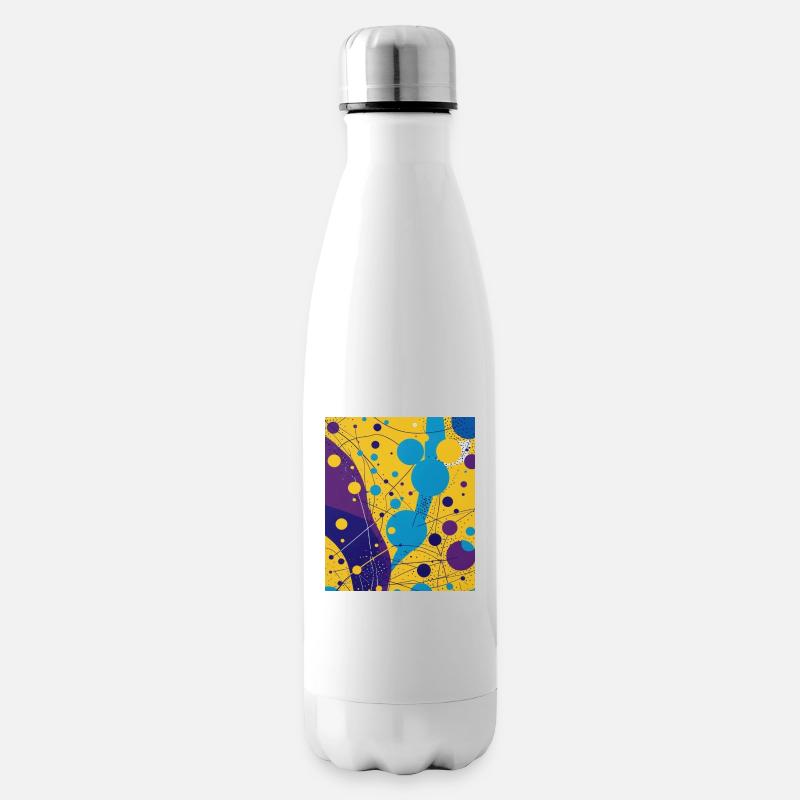 Points et lignes dessinés de manière abstraite - Bouteille isotherme - blanc