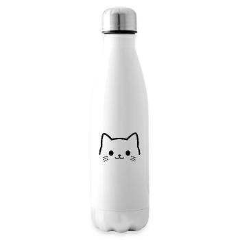 Cat Face, Cat Head, Cute Muzzle - Insulated Water Bottle - white - Right