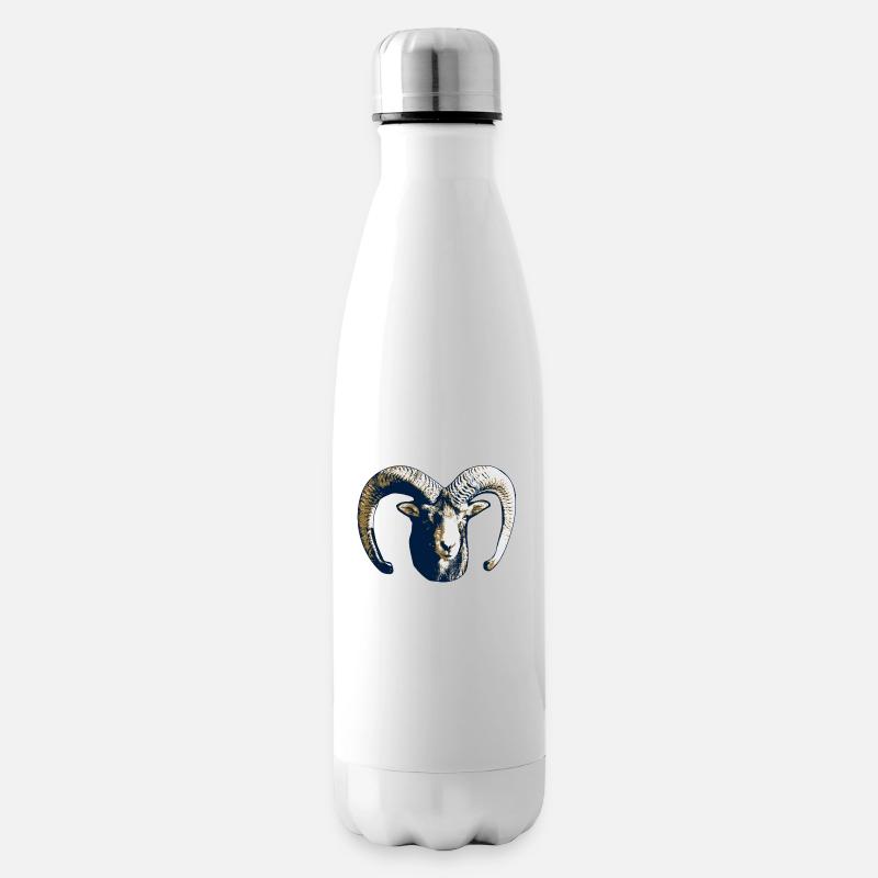 Ziegenbock - Isolierflasche - Weiß