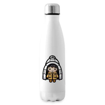 Igloo de bande dessinée d’hiver esquimau - Bouteille isotherme - blanc - Droite
