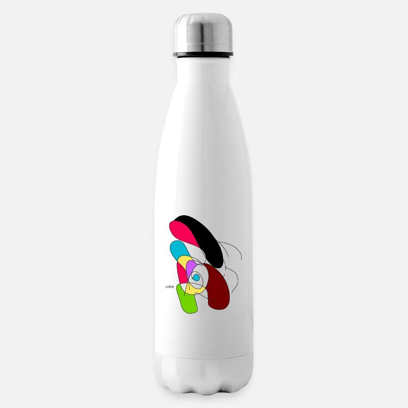 Bunter Abstract Papagei - Isolierflasche - Weiß