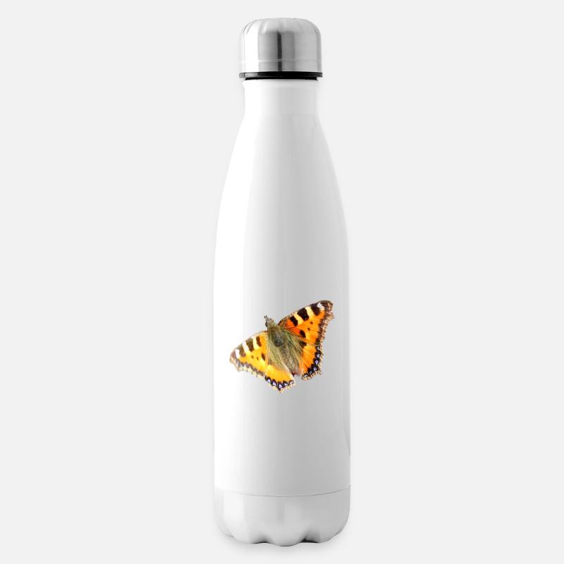 kleiner Fuchs Schmetterlinge - Isolierflasche - Weiß