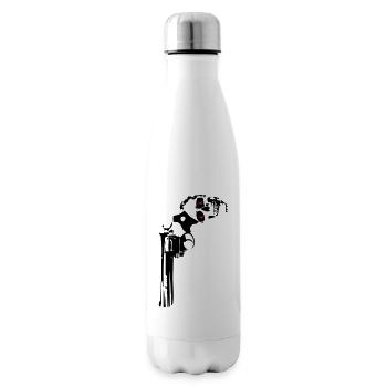 357 gun pistol revolver skull death head - Insulated Water Bottle - white - Right