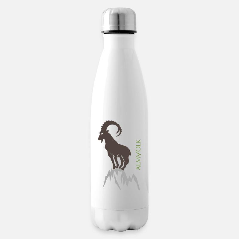 ALMVOLK Steinbock - Isolierflasche - Weiß