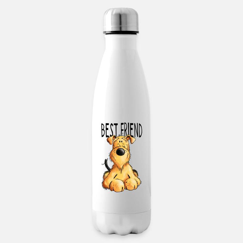 Airedale Terrier mein bester Freund - Geschenk - Isolierflasche - Weiß