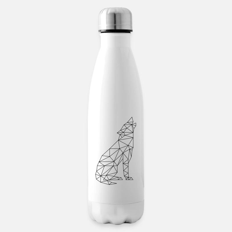 Wolf Call Wolf Contour Silhouette - Bouteille isotherme - blanc