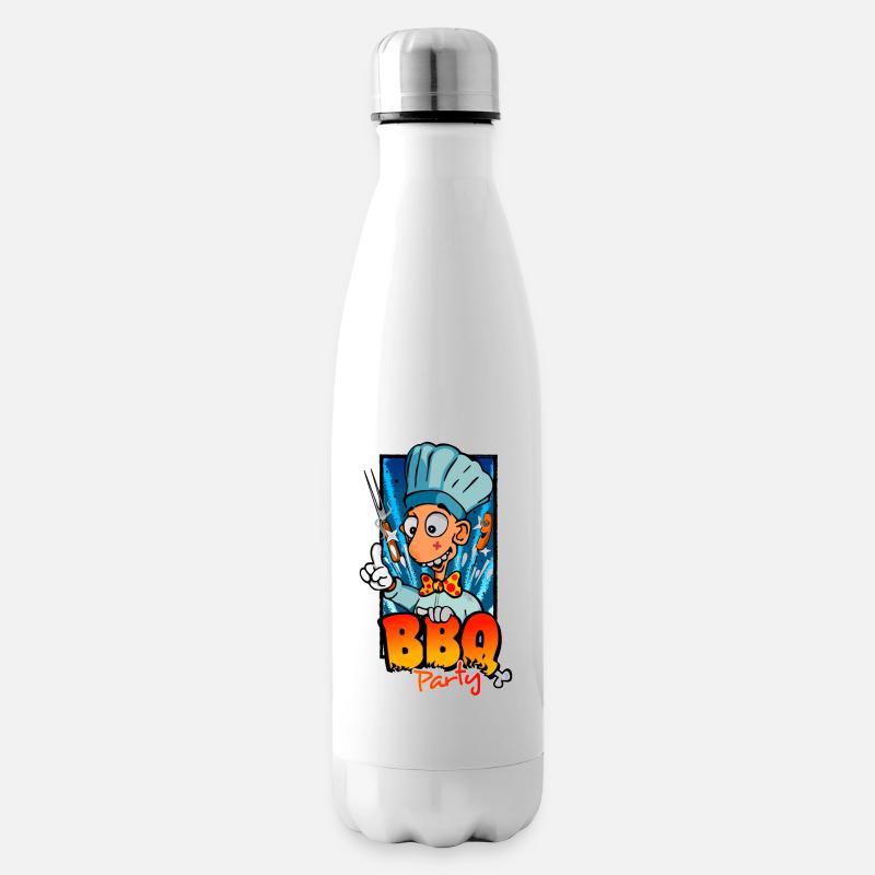 Grillparty - Isolierflasche - Weiß