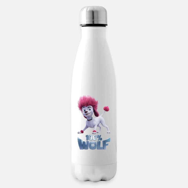 100% Wolf Freddy verspielt - Isolierflasche - Weiß