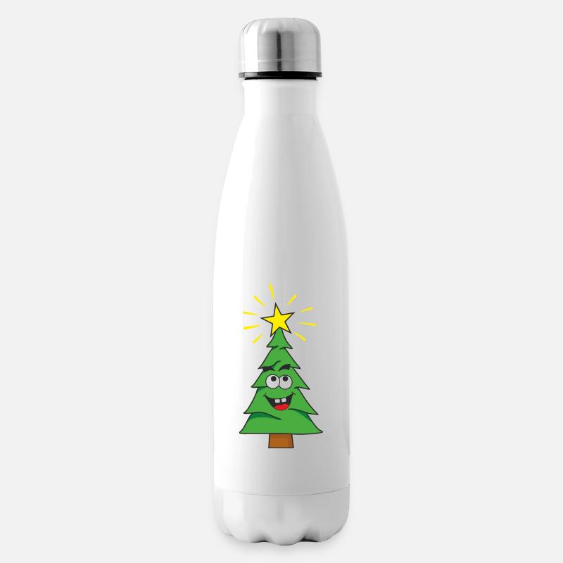 Weihnachtsbaum - Isolierflasche - Weiß
