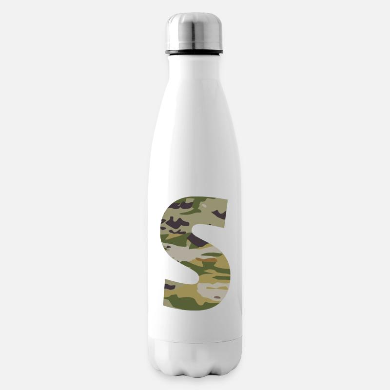 Lettre de camouflage S - Bouteille isotherme - blanc