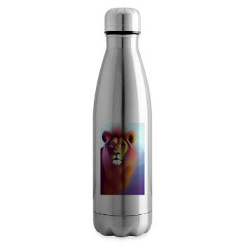 Comic Cartoon Zeichnung einer queeren Löwin - Isolierflasche - Lightsilver - Rechts