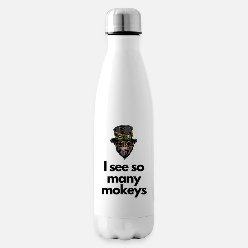 Des singes partout - Bouteille isotherme - blanc
