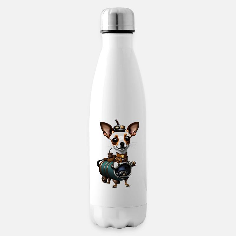 Steampunk Chihuahua - Bouteille isotherme - blanc