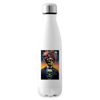 ARTWORK Flower Skull - Insulated Water Bottle - white - Right