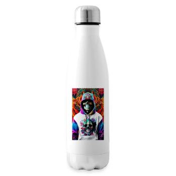 ARTWORK Hoodie Skull - Insulated Water Bottle - white - Right
