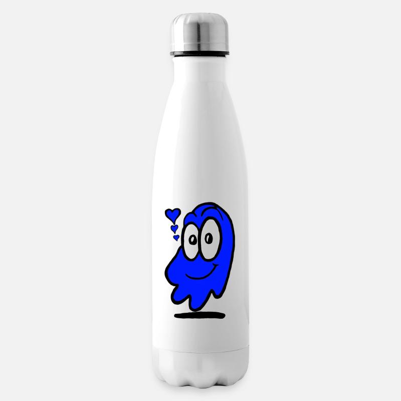 Love Ghost blau - Isolierflasche - Weiß