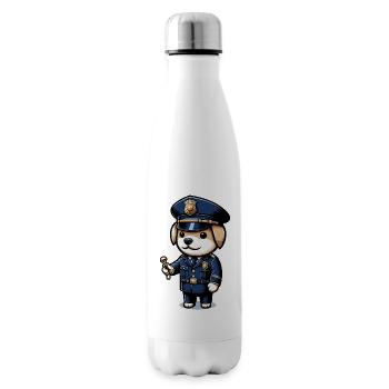 Chien mignon policier - Bouteille isotherme - blanc - Droite