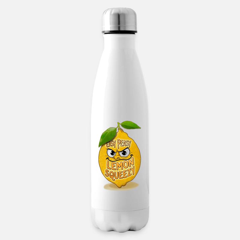 Zitronen-Freude - Isolierflasche - Weiß