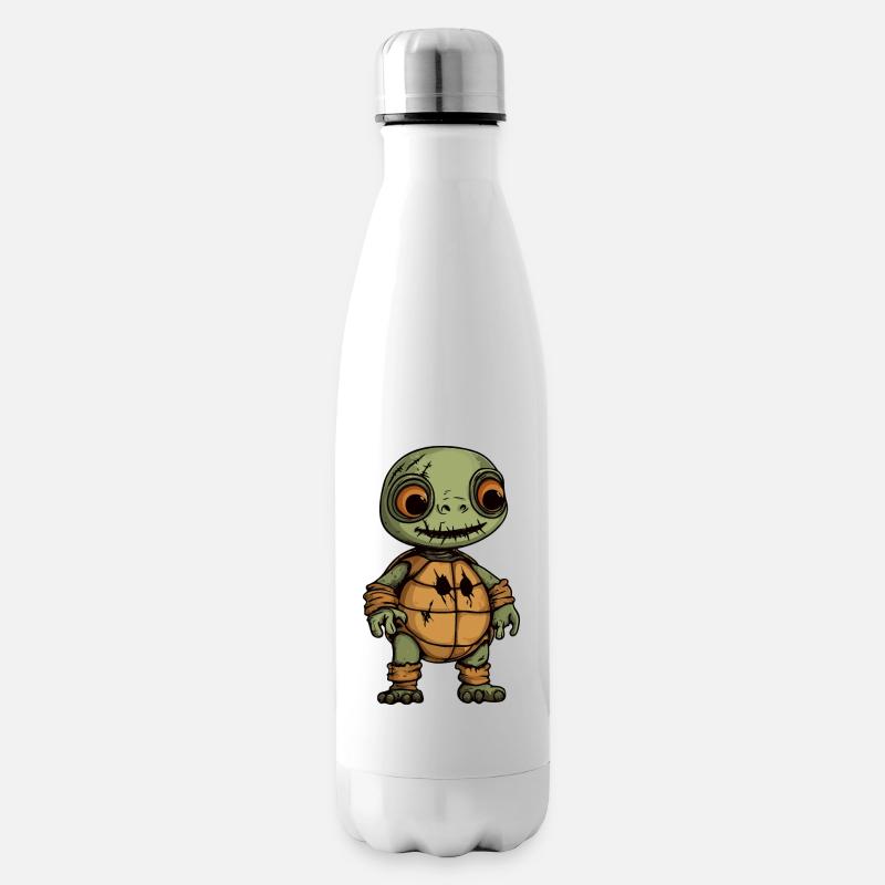 Schildkröte Halloween Comic Lustig - Isolierflasche - Weiß