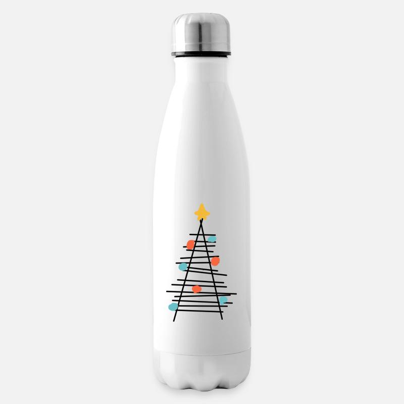 Farbenpunkt Baum Minimalismus - Isolierflasche - Weiß
