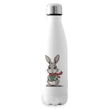 Cartoon Cute Rabbit - Insulated Water Bottle - white - Right
