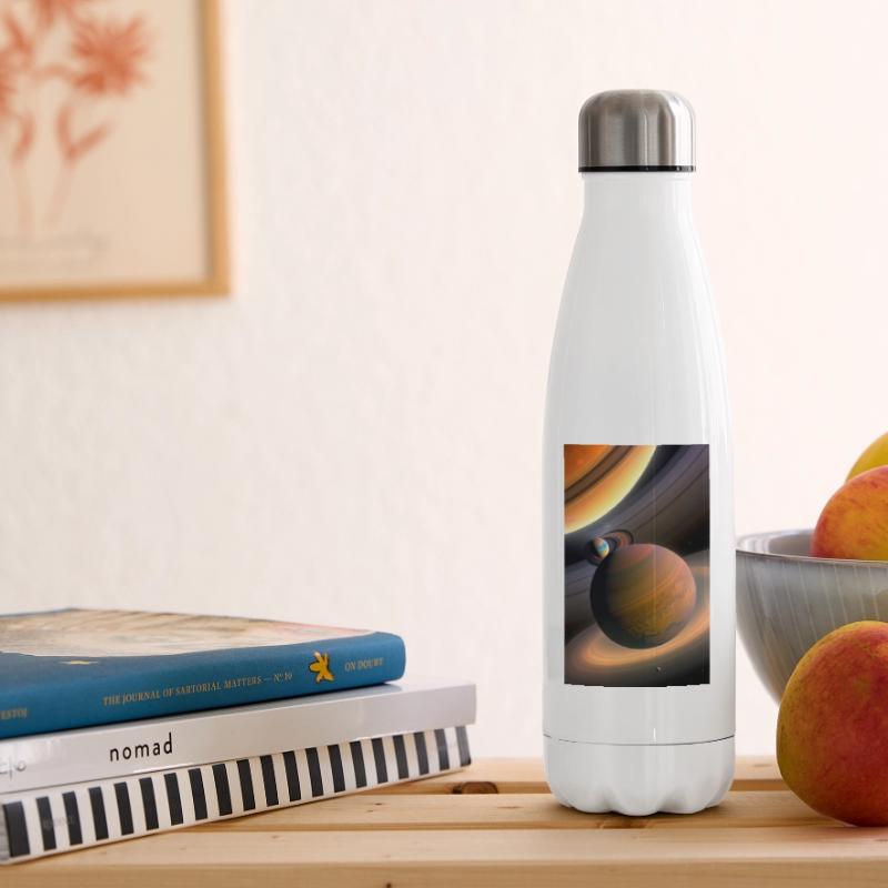 Celestial Ringed Planets Artwork Insulated Water Bottle