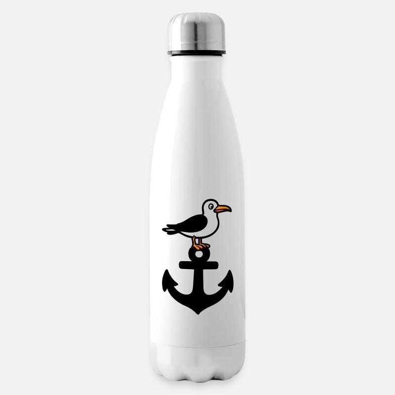 Anker Möwe Hafen - Isolierflasche - Weiß