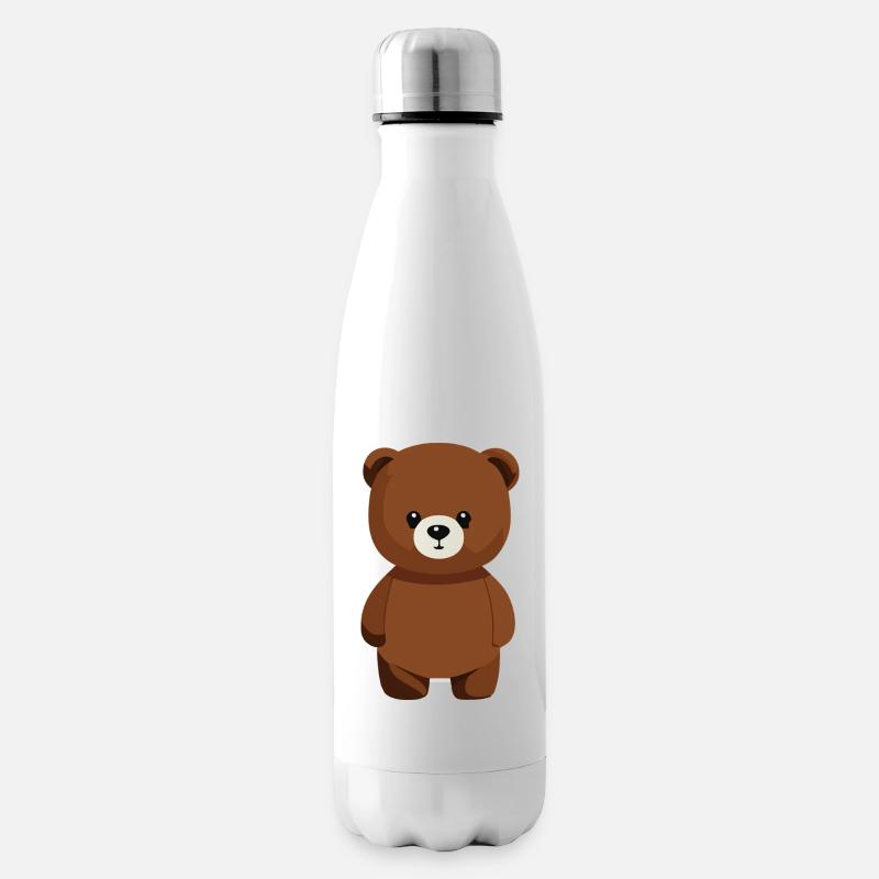 Karikatur Bär - Isolierflasche - Weiß