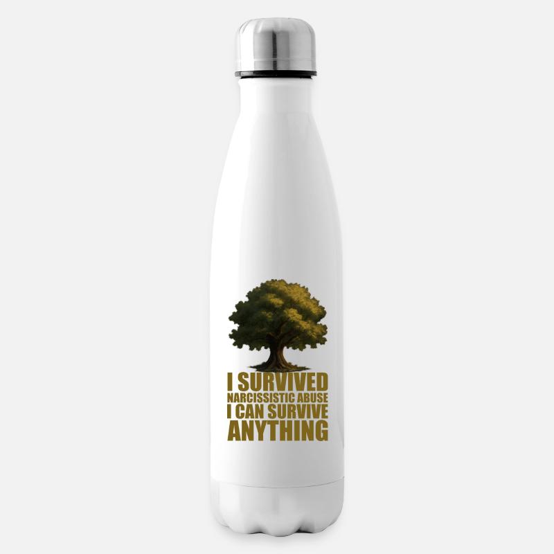 Design des widerstandsfähigen Baums des Überlebens - Isolierflasche - Weiß
