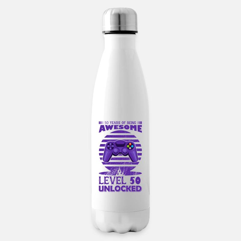 Motif de manette de jeu rétro - Bouteille isotherme - blanc