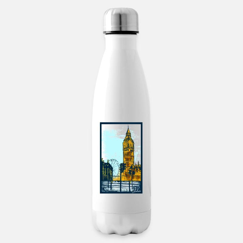 Affiche Illustration Big Ben – Londres, Art Modern - Bouteille isotherme - blanc