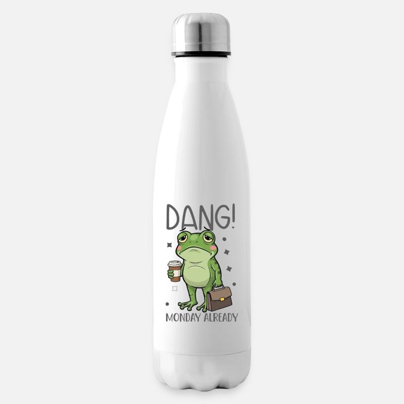 Frosch müde am Montag - Isolierflasche - Weiß