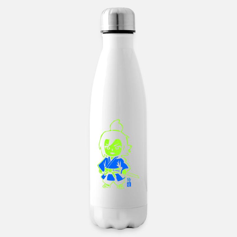 Neon Ninja Chibi in Kimono - Insulated Water Bottle - white