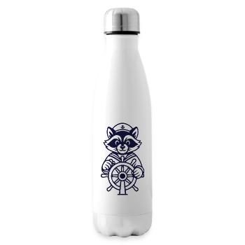 Raccoon Captain at the Helm - Insulated Water Bottle - white - Right