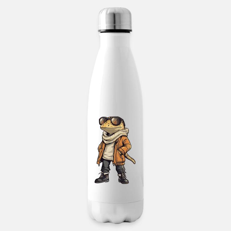 Echse Cool Winter - Isolierflasche - Weiß