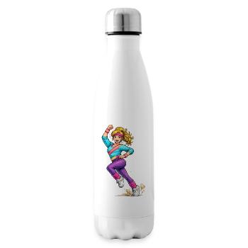 Energetic aerobic woman in motion - Insulated Water Bottle - white - Right