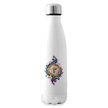 Regenbogen Mädchen Pinsel Farbwirbel Malerei Kunst - Isolierflasche - Weiß - Rechts