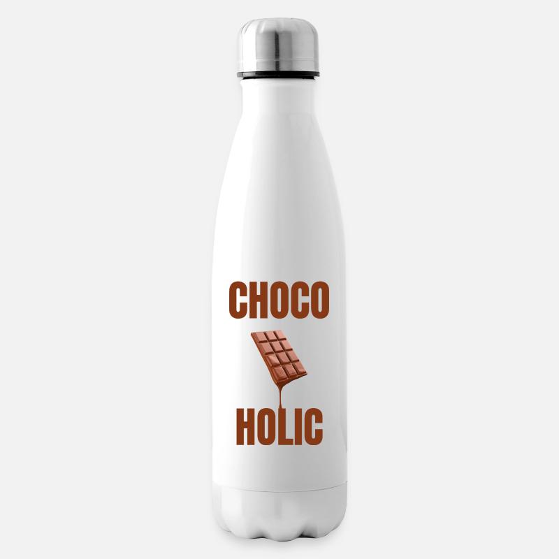 Amour chocolaté accro au chocolat - Bouteille isotherme - blanc