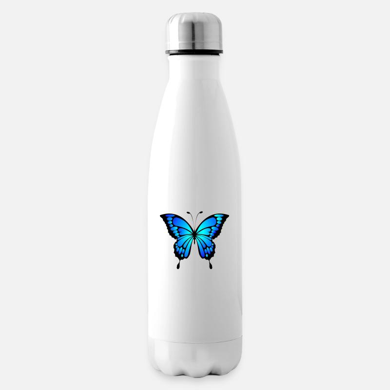 Schmetterling - Isolierflasche - Weiß