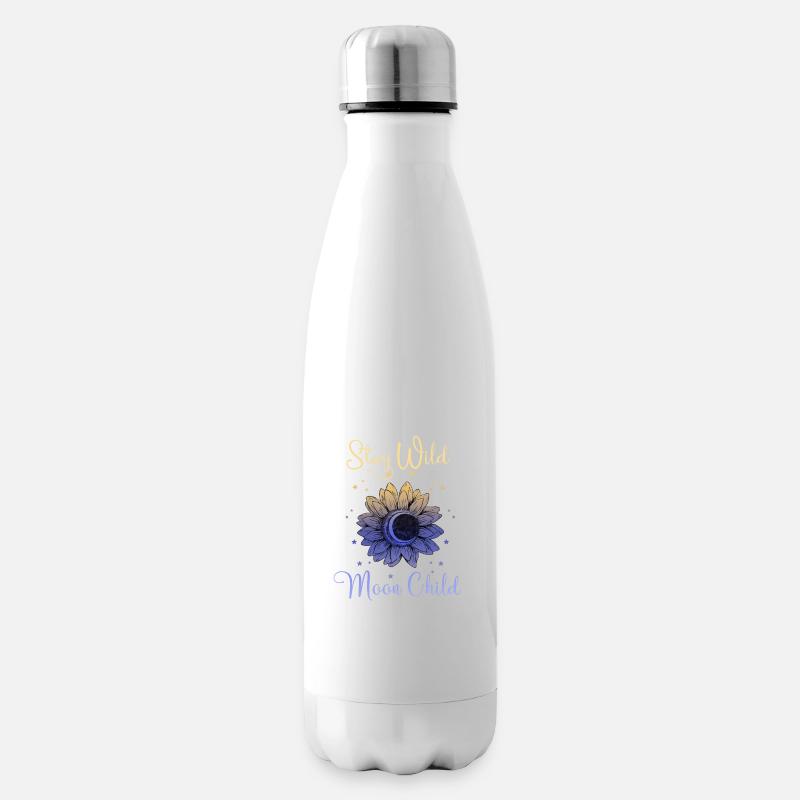 Stay Wild Moon Child Boho Grafik - Isolierflasche - Weiß