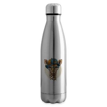 Fashionable Giraffe - Insulated Water Bottle - silver - Right