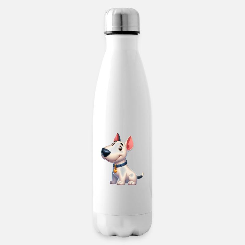 Bullterrier - Isolierflasche - Weiß