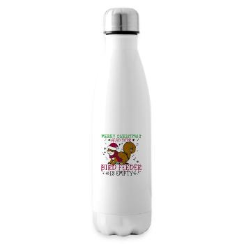 Joyeux Noël Écureuil Humour Drôle Spirituel - Bouteille isotherme - blanc - Droite