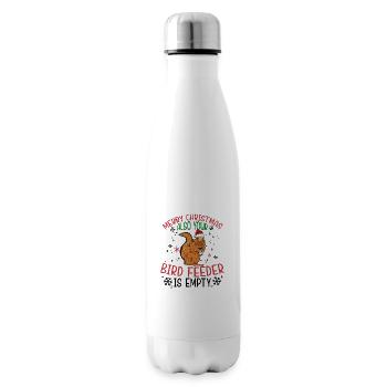 Merry Christmas Squirrel Humor Funny Witty - Insulated Water Bottle - white - Right