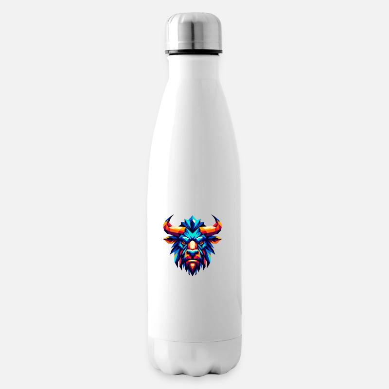 Geometrischer Minotaurus: Kunst der mythischen Bestien - Isolierflasche - Weiß